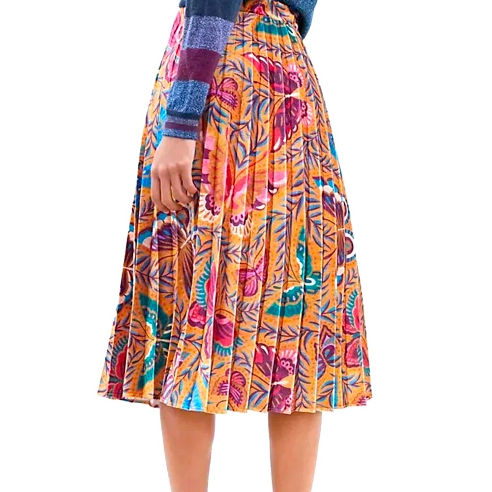 NWT ANTHROPOLOGIE FARM RÍO BUTTERFLIES PLEATED VELVET SKIRT Farm Rio Medium 148